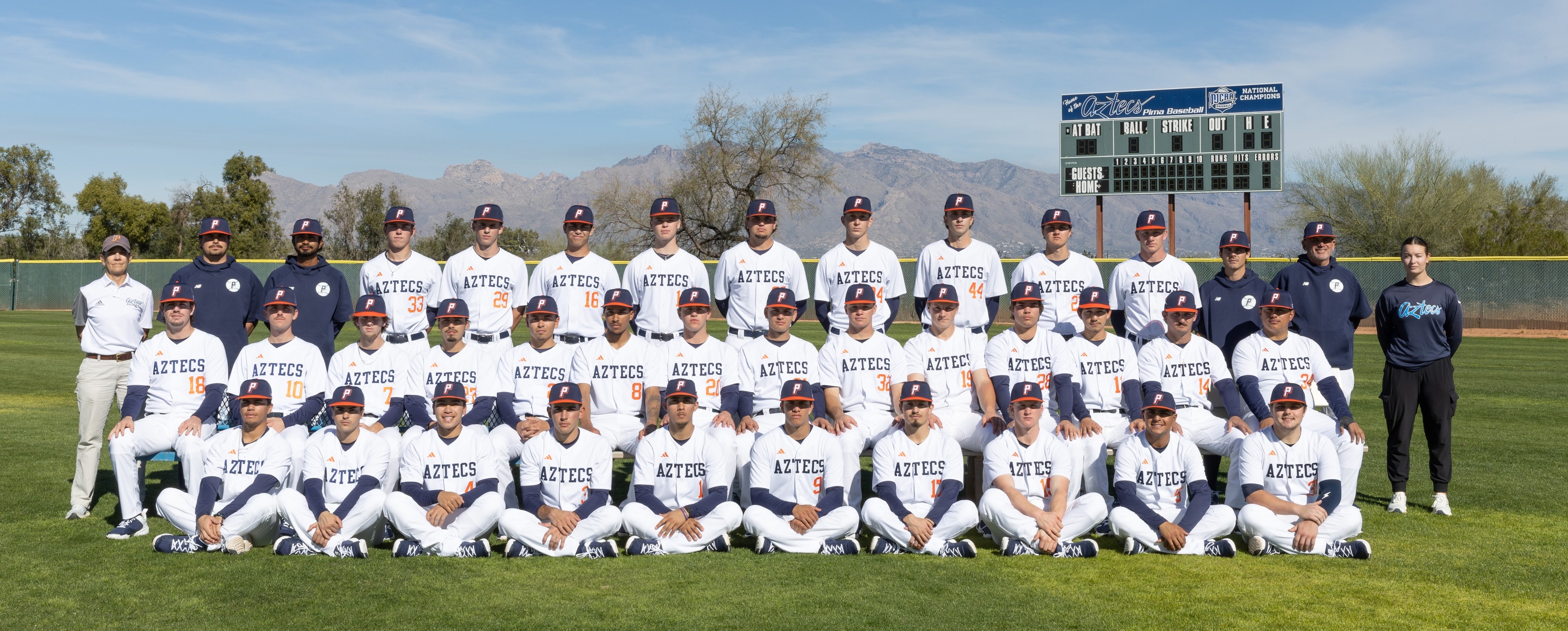 The Pima Community College Baseball team closed out the 2026 season with a 10-7 win at No. 10 ranked South Mountain Community College but the Aztecs will fall short of reaching the Region I, Division II Playoffs after Glendale Community College's win at Phoenix College. The Aztecs fell a game short of reaching the playoffs and close the season at 28-25 overall and 20-20 in ACCAC conference play. The Aztecs won three straight and six of their last eight games to end the season. Photo by Stephanie van Latum