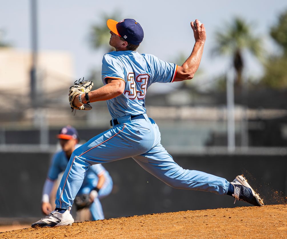 Freshman Hayden Green (Sabino HS) was a bright spot for the Aztecs as he pitched five shutout innings, giving up two hits with five strikeouts and three walks but the Pima Baseball team fell at Scottsdale Community College 2-1. The Aztecs are 25-25 overall and 17-20 in ACCAC conference play. They play Phoenix College at Aztec Field on Tuesday at 3:00 p.m. Photo by Gilbert Alcaraz