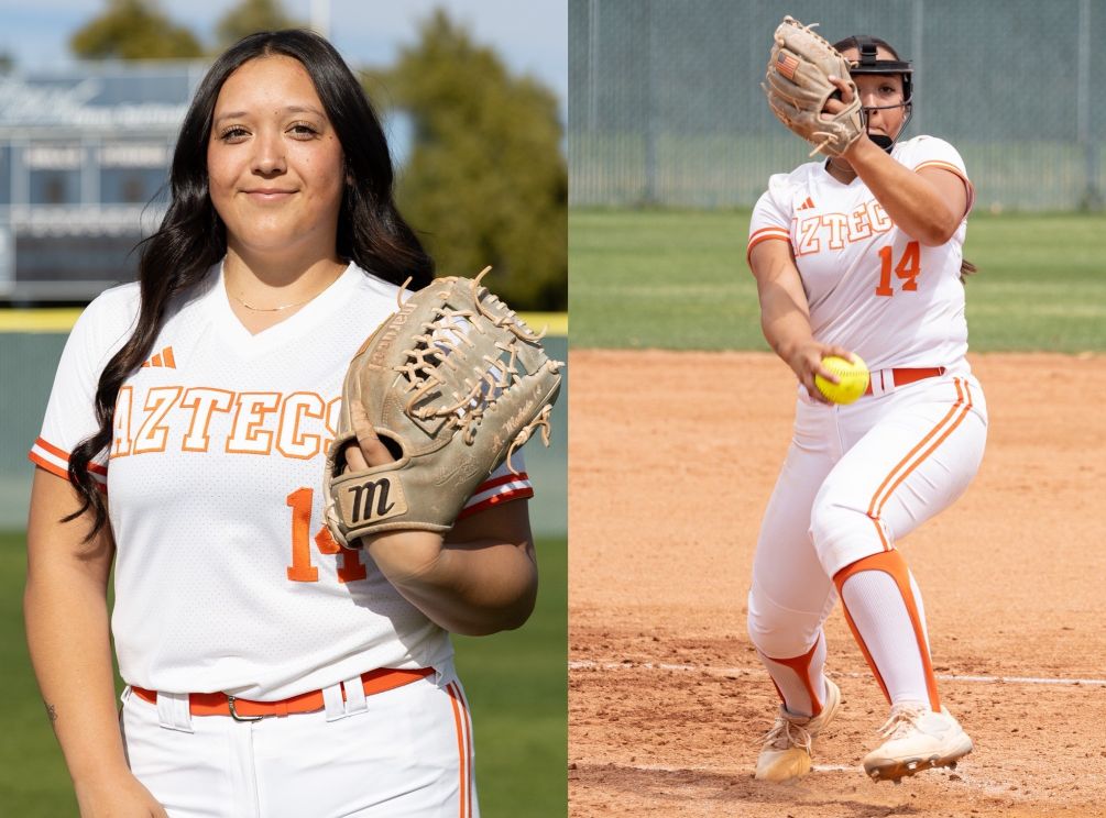 Freshman Adriana Machado (Canyon del Oro HS) was selected ACCAC Division II Pitcher of the Week after she went 2-0 in her starts, giving up three earned runs with 13 strikeouts in 14 innings pitched. Photos by Stephanie van Latum