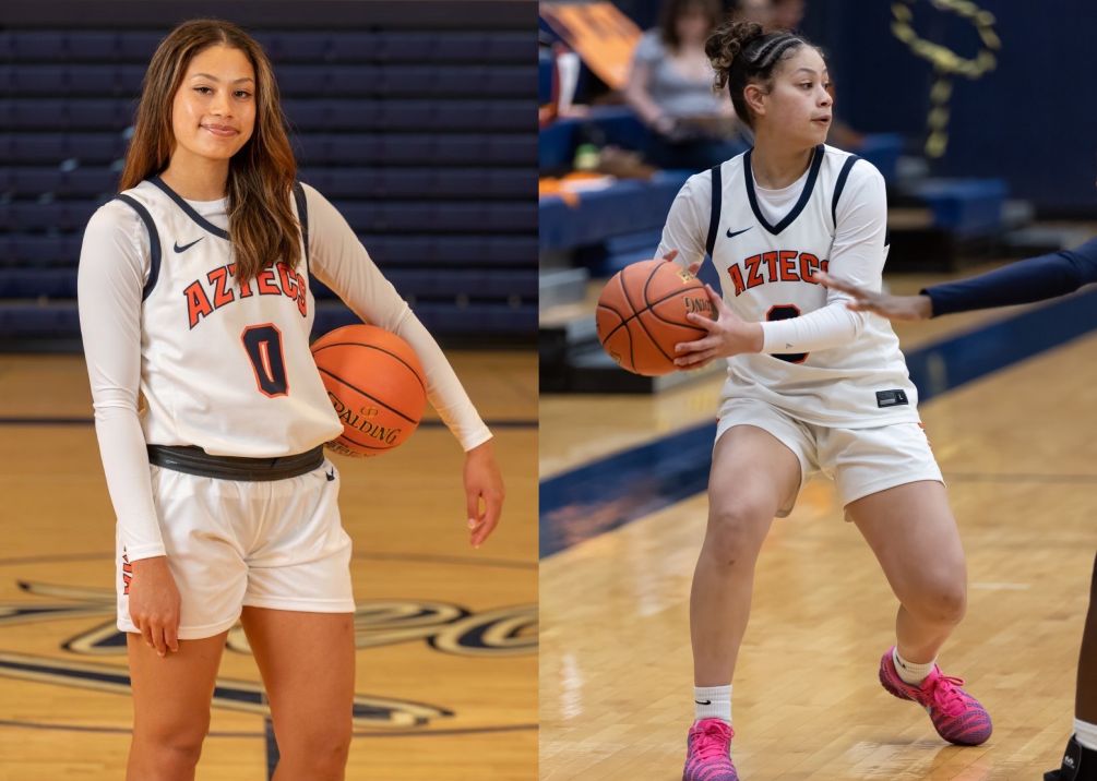 Freshman Reigne Waugh was selected ACCAC Division II Player of thew Week after she scored 19 points and had eight rebounds, two assists and two steals in Pima's win to close out the regular season. It was her second selection as ACCAC Division II Player of the Week this season. Photos by Brian Halbach and Stephanie van Latum