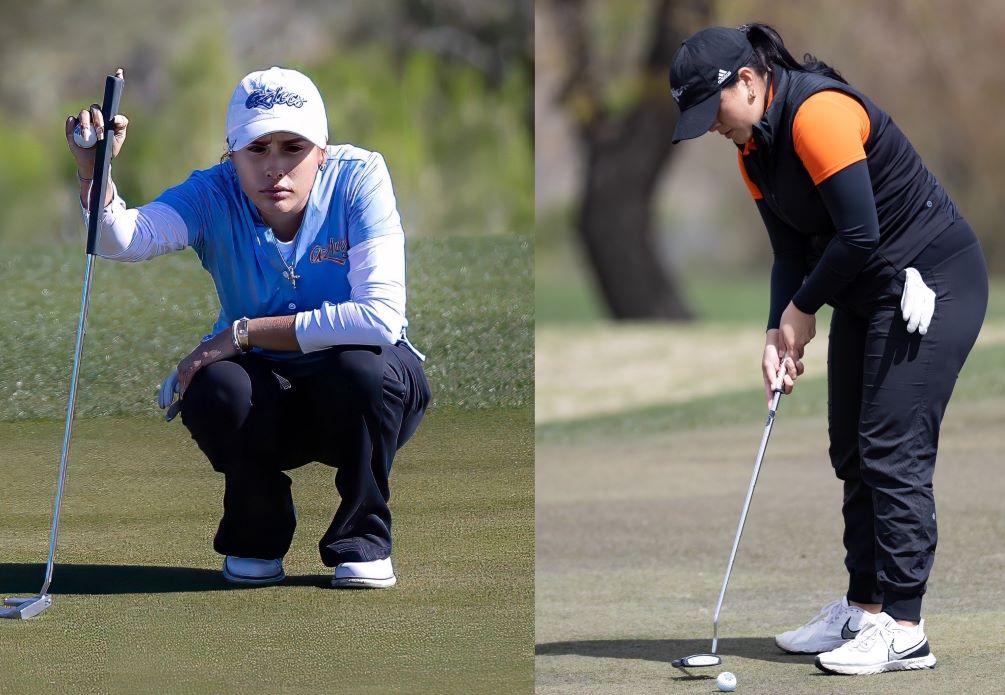 Sophomore Myranda Moreno (Tucson Magnet HS) was named first team All-ACCAC and second team All-Region I while fellow sophomore Kayley Yanez (Marana HS) was selected second team All-ACCAC and second team All-Region I. Photos by Stephanie van Latum