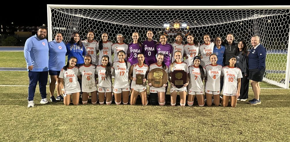 The No. 1 seeded Aztecs Women's Soccer team captured their first Region I, Division II/West District Championships on Tuesday after rallying to beat No. 2 seed Phoenix College 2-1. The Aztecs punched their ticket to the NJCAA Division II National Tournament in Wichita, KS on Nov. 16-22. The Aztecs went undefeated at the West Campus Aztec field with an 8-0-3 record. Photo by Raymond Suarez