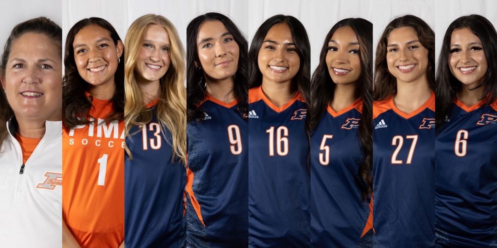 The Aztecs Women's Soccer team had eight representatives on the All-ACCAC and All-Region teams as head coach Kendra Veliz was named ACCAC/Region I, Division II Coach of the Year. Sophomores Brooke Valencia, Meredith Galus, Anjeli DesRosier, Samantha Mendez and Yajaira Cervantes were all selected First Team while freshman Ava Dagnino earned Second Team honors and sophomore Kristal Navarro was named Honorable Mention. Photos by Stephanie van Latum